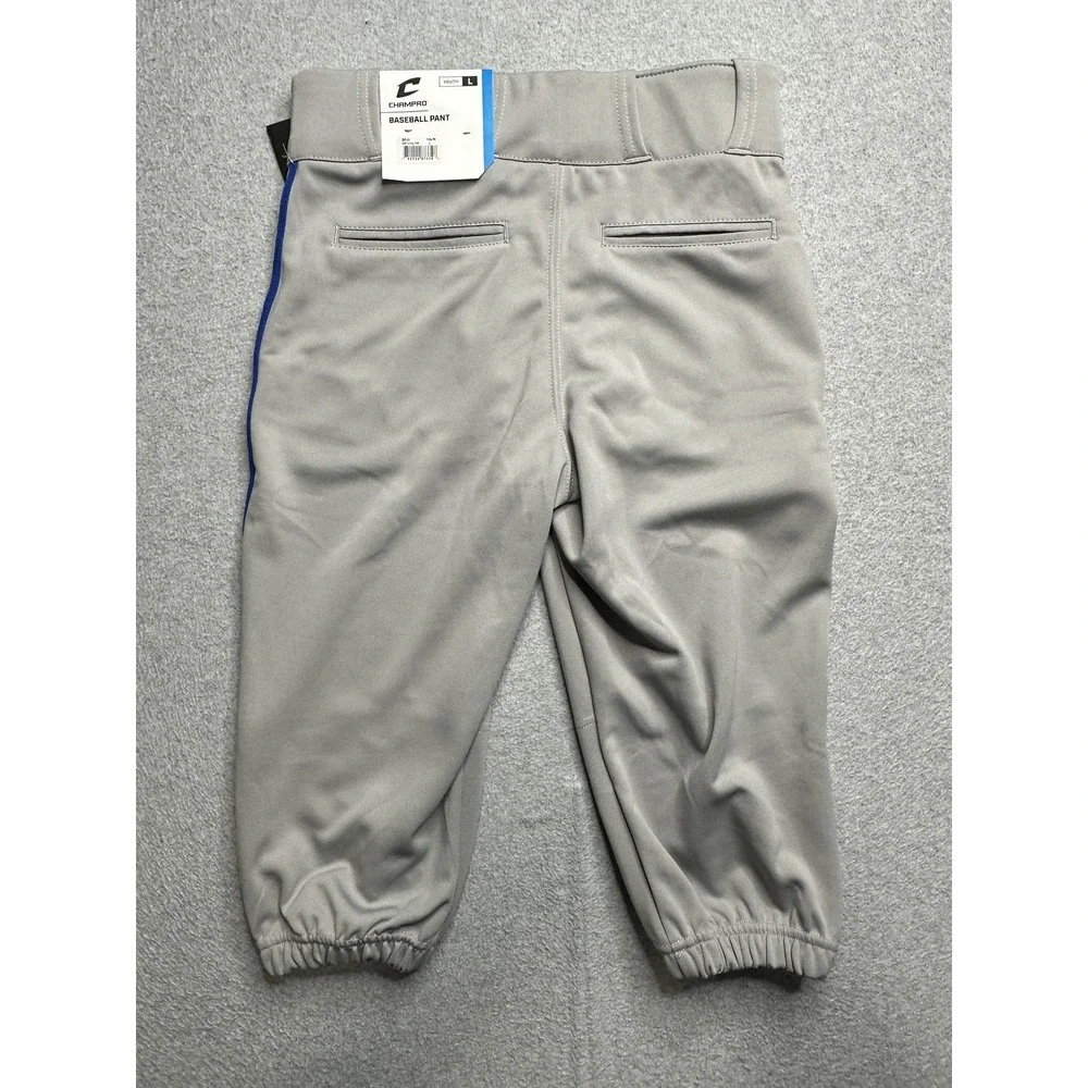 Champro‎ Triple Crown Knicker Baseball Pant Youth Large Grey Royal Pipe NWT Poly